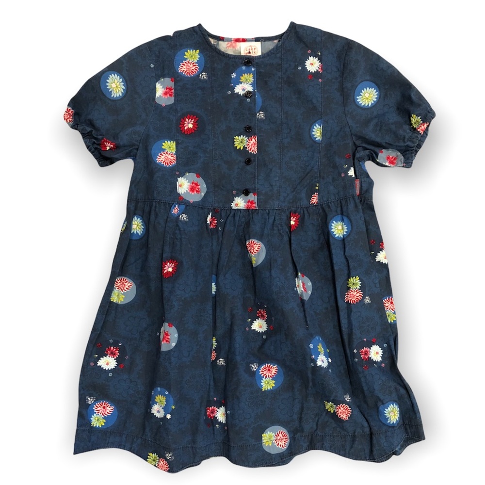 Cakewalk • Blue Floral Scallop Dress - 8 (128)